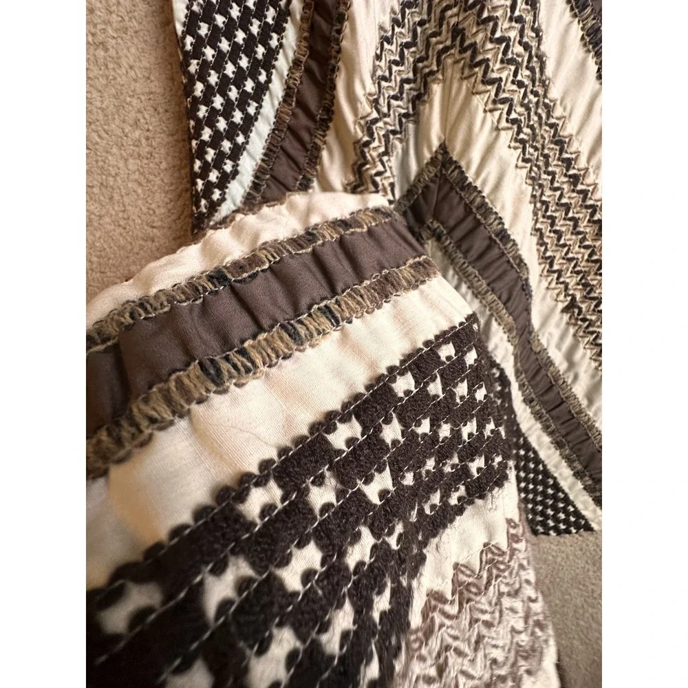 Vintage Gerd Inez Embroidered Chevron Midi Skirt EU 38‎ US 4 Scandinavian